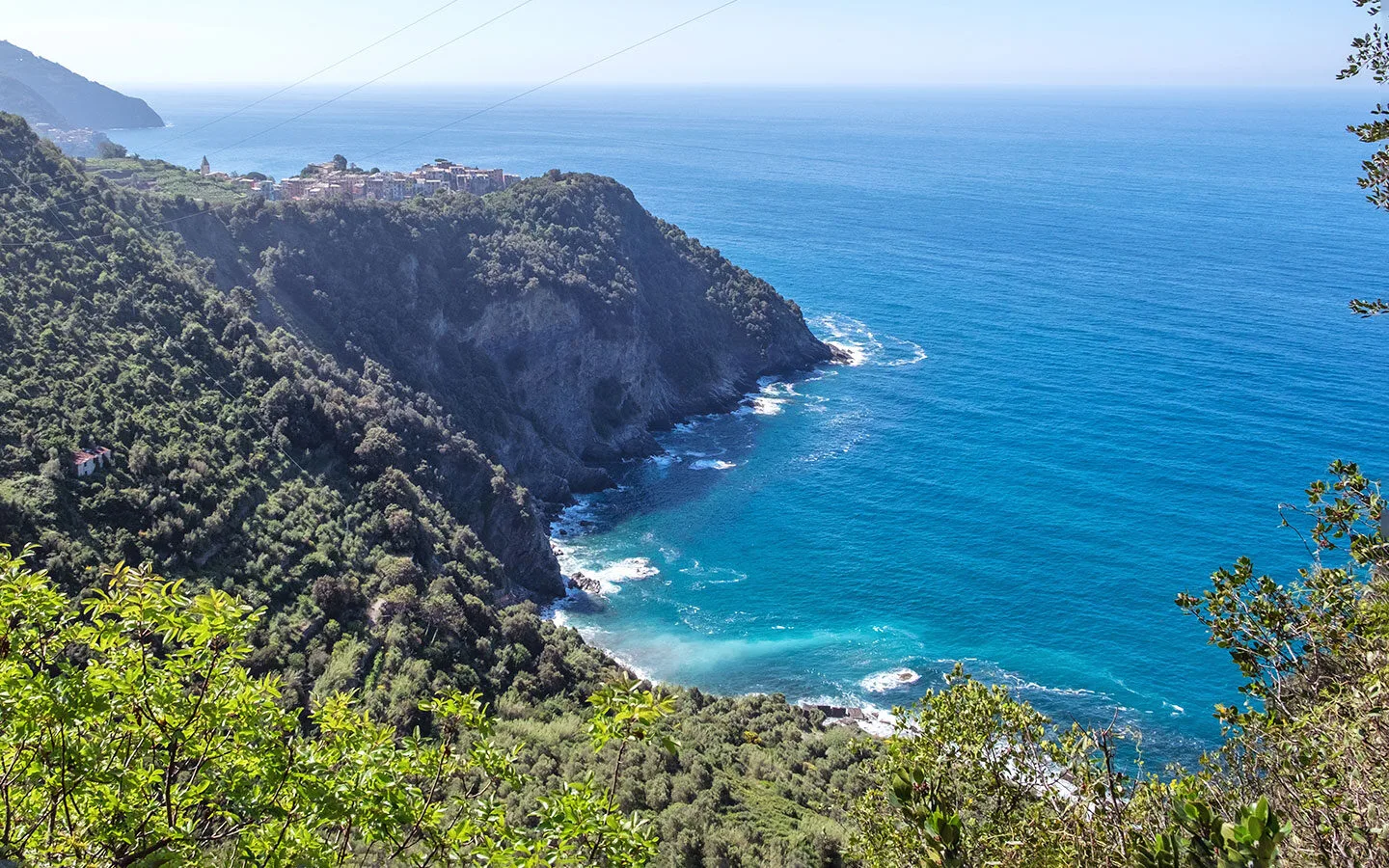 Looking down on Guvano Beach near Corniglia in the Cinque Terre