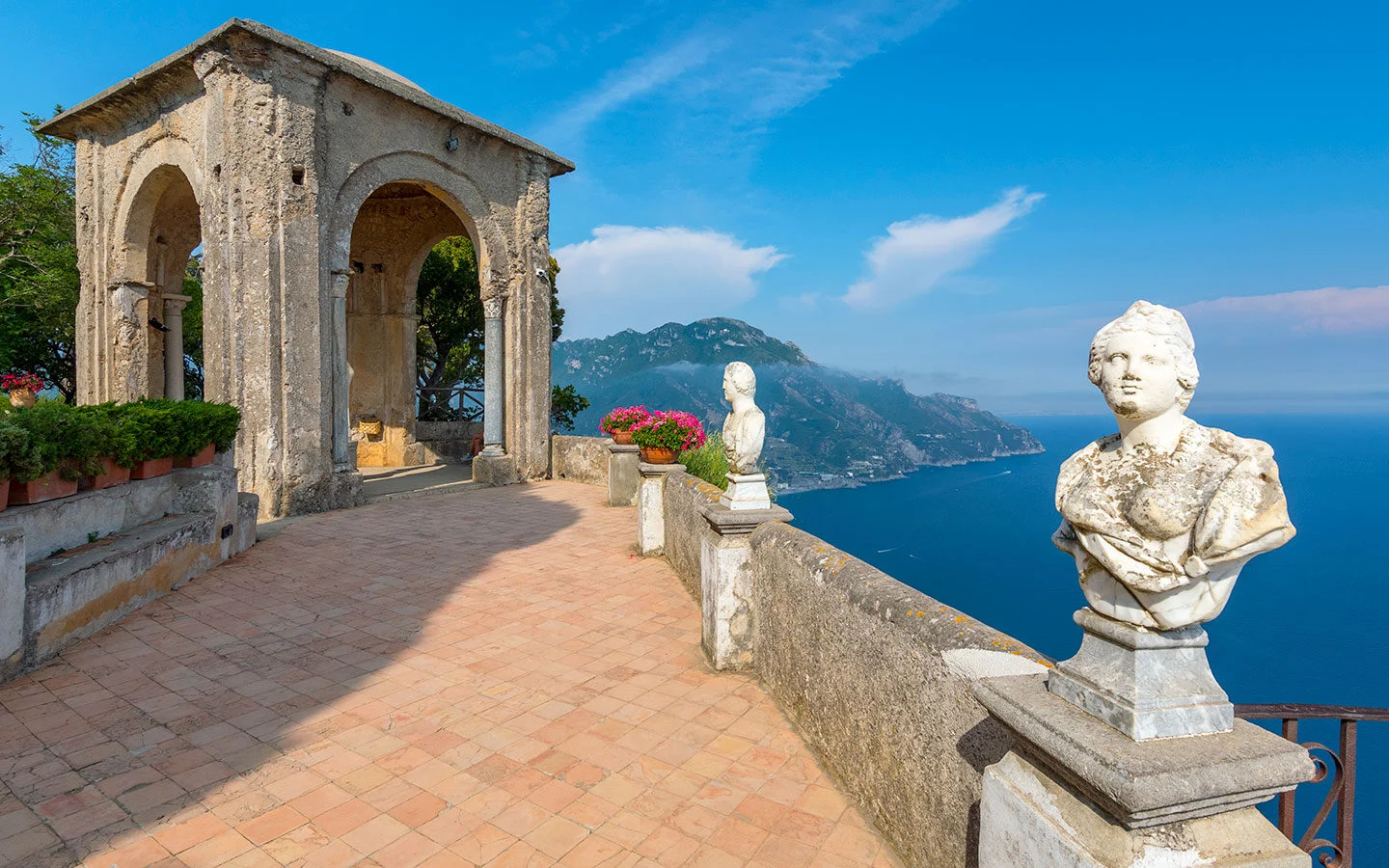 Views from the Villa Cimbrone in Ravello on the Amalfi Coast