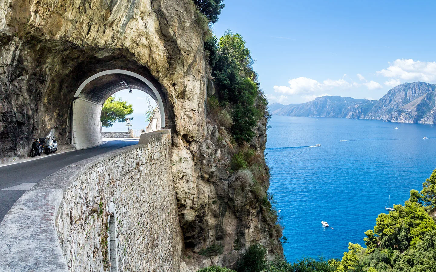Tunnel on the Amalfi Coast road