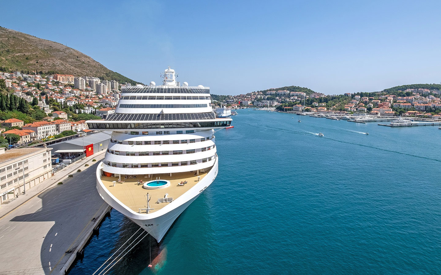 Cruise ship docked in Dubrovnik
