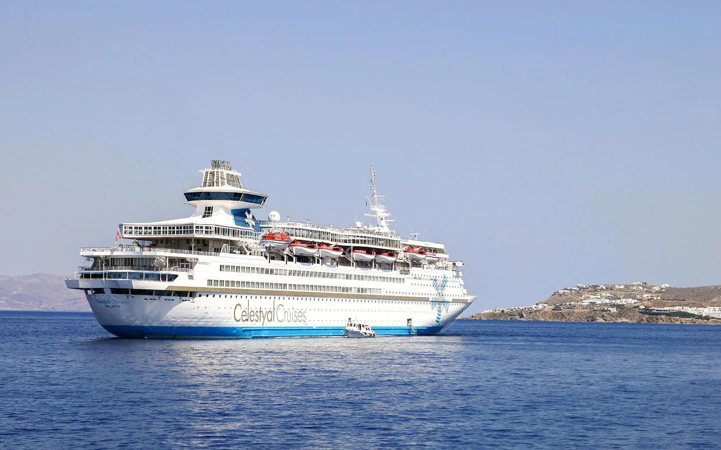 Celestyal Cruises ship in Mykonos