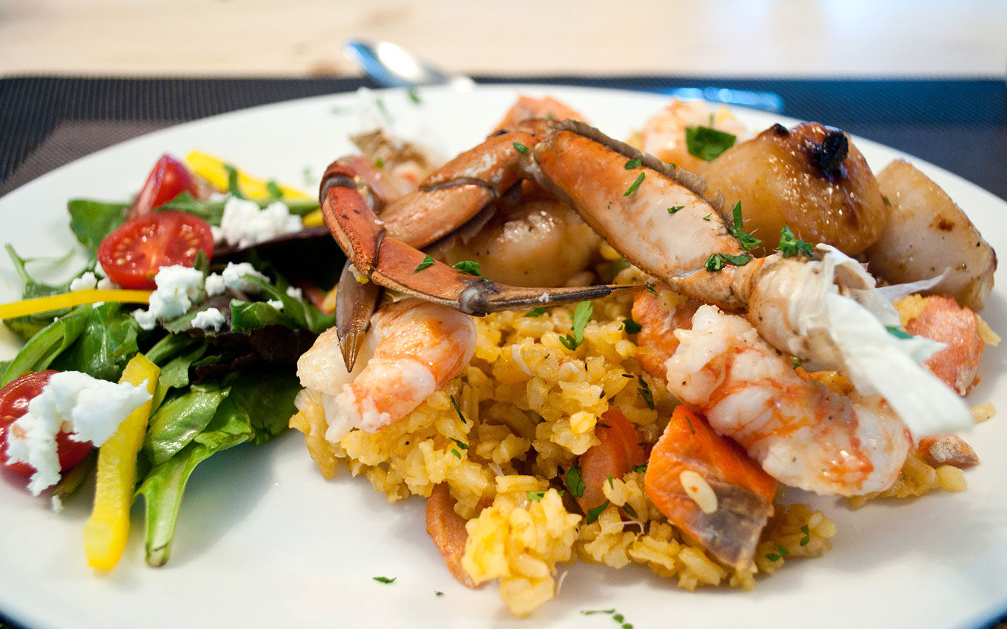 Seafood paella – one of the dishes cooked at the Great Bear Lodge