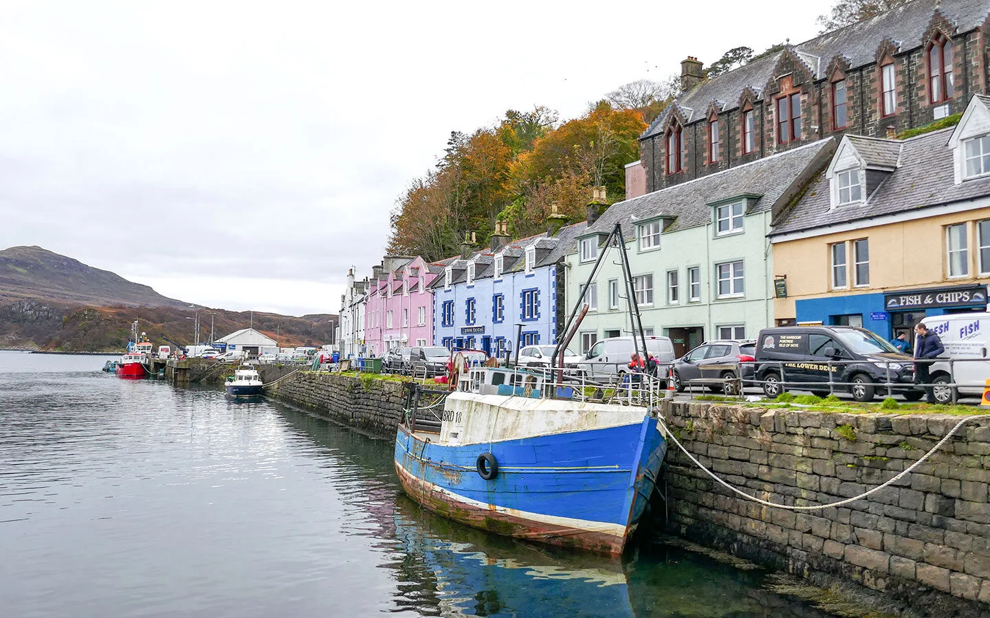 Boat in Portree harbour on the Isle of Skye