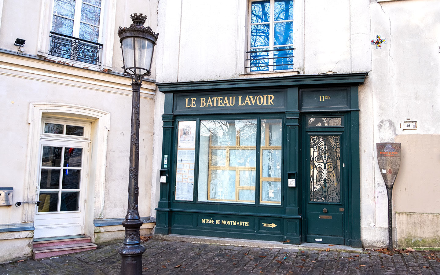 Shopfront in Place Émile Goudeau, a former artists colony in Montmartre, Paris