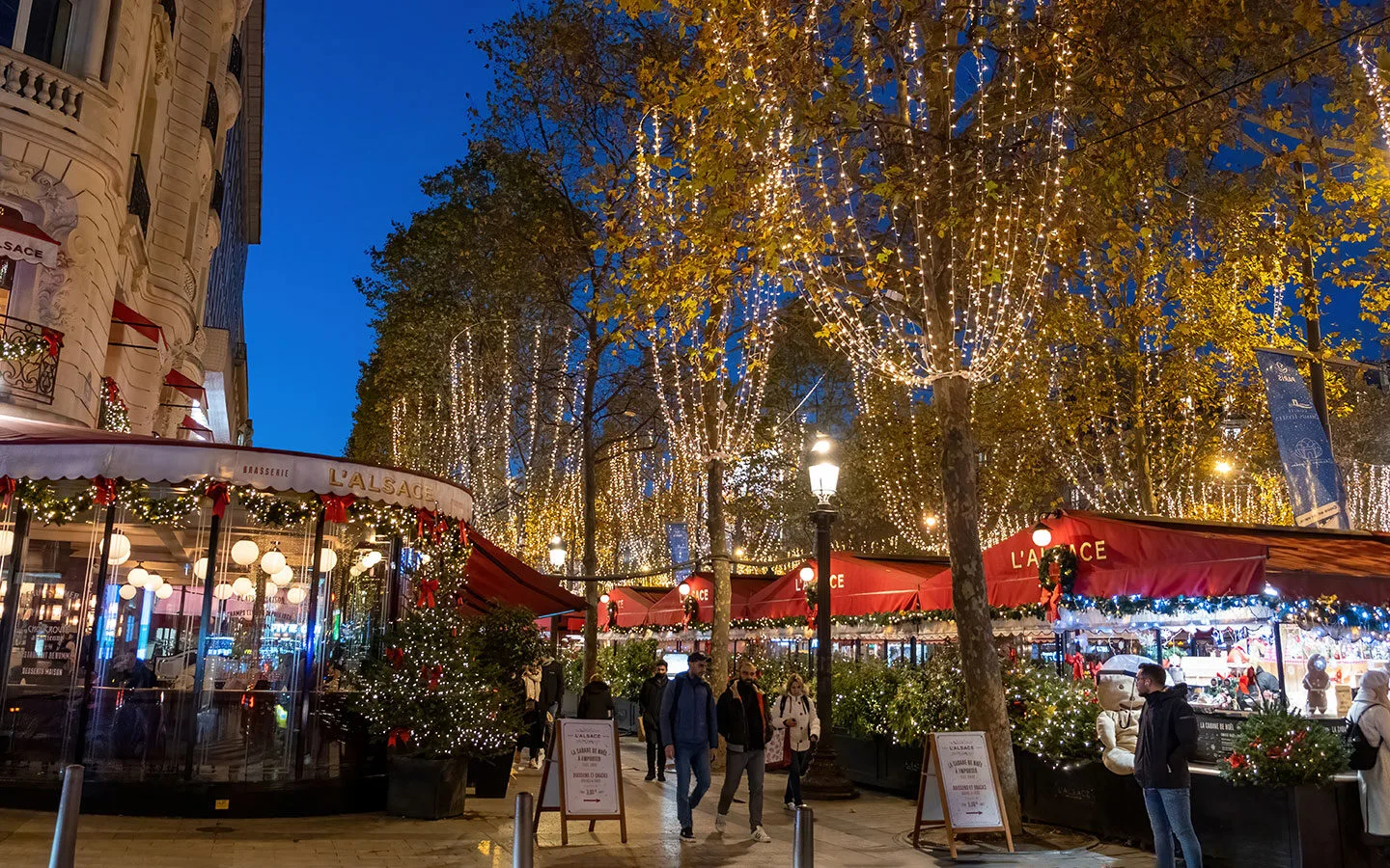 Christmas lights on the Champs-Elysees in Paris