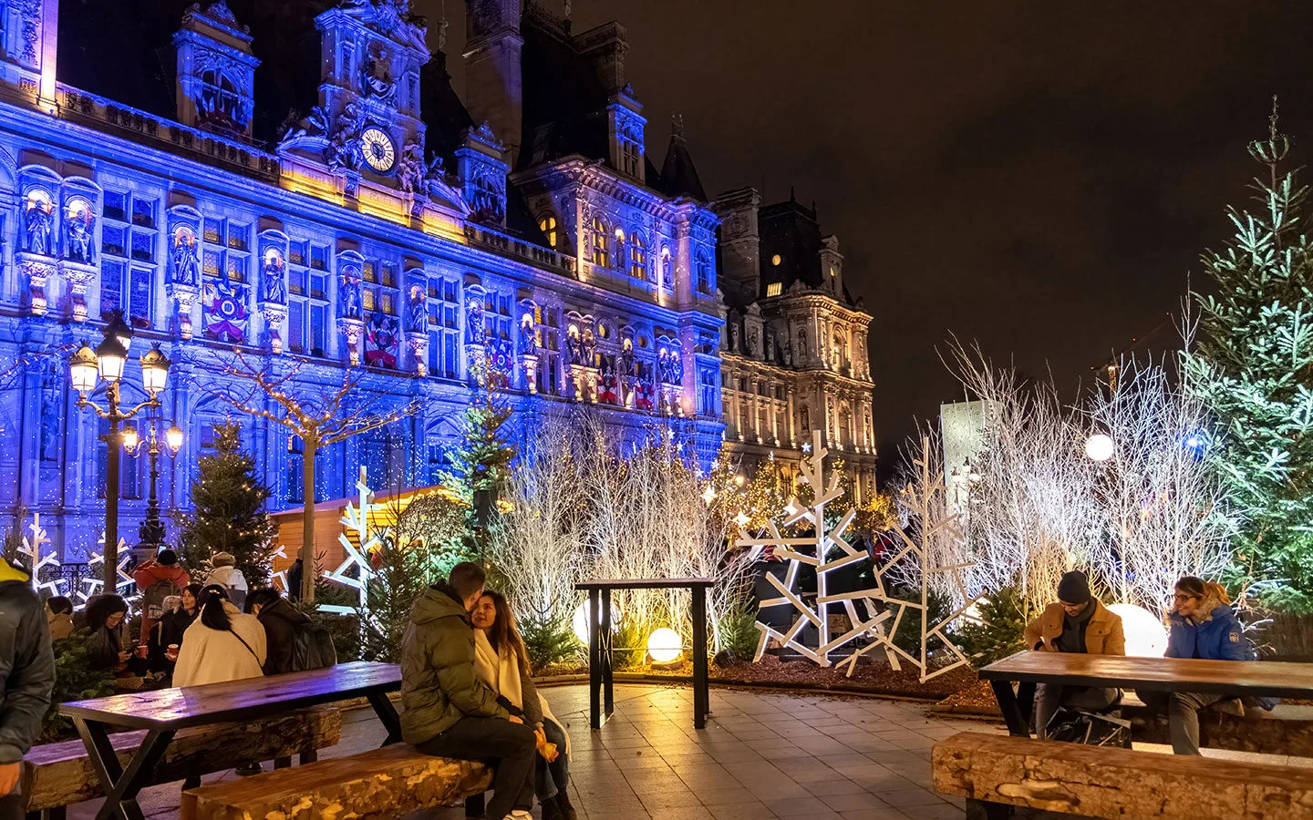 Christmas lights at the Hôtel de Ville