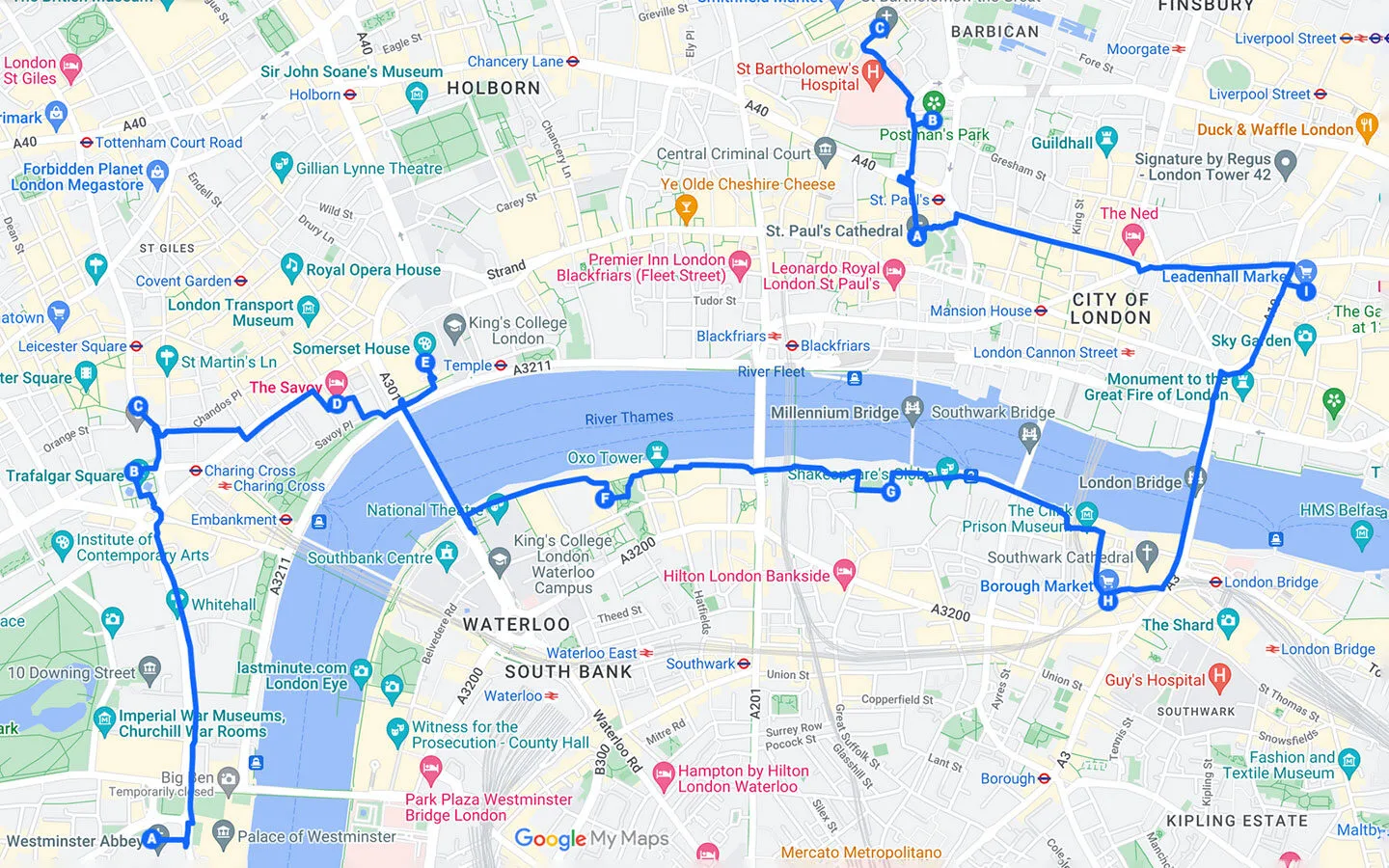 London film locations walking tour map
