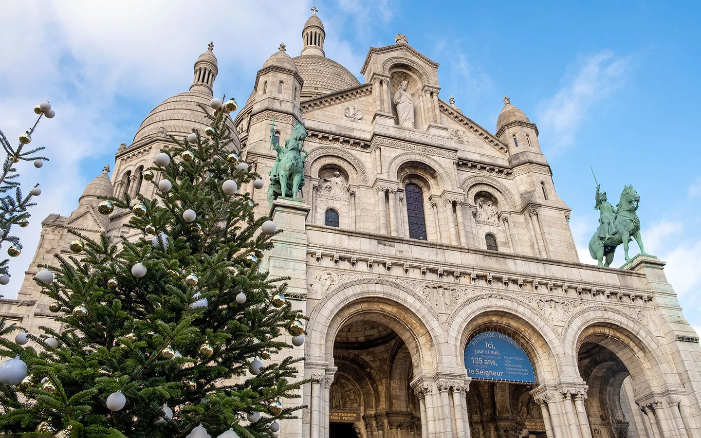 Sacre-Coeur Basilica in Paris at Christmas