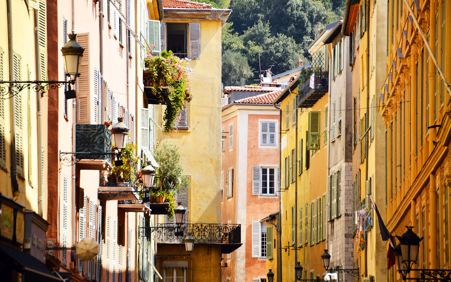 Colourful houses in Nice's old town
