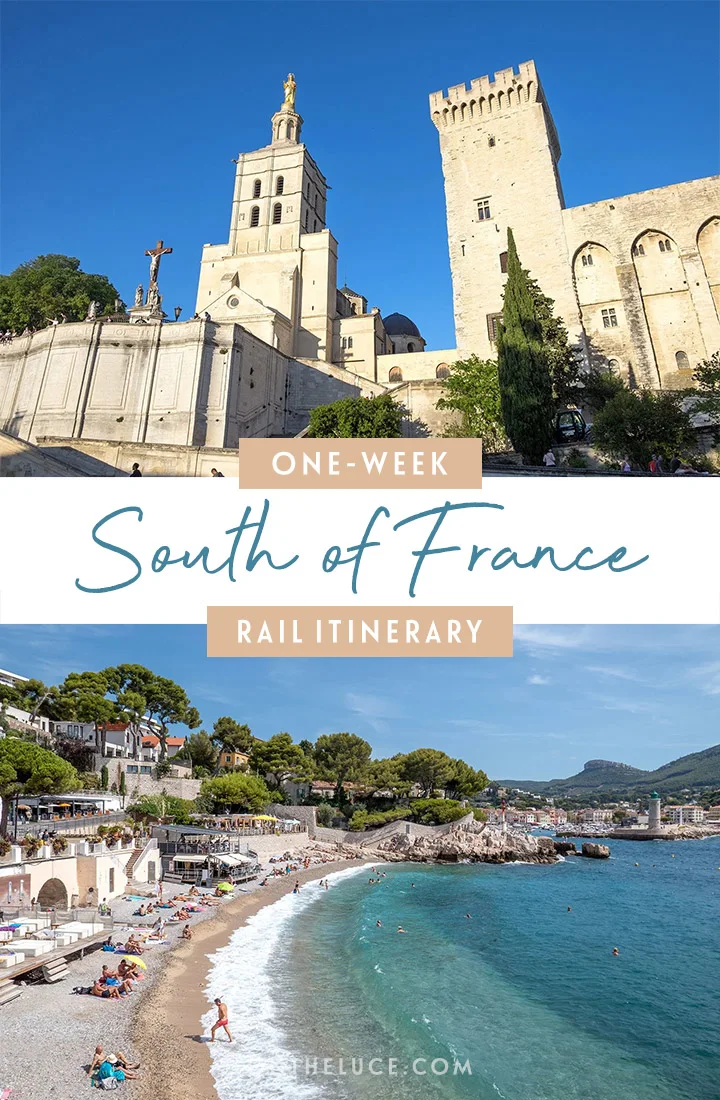 Explore the South of France by train in just one week on this Provence and Côte d’Azur rail itinerary, visiting historic towns and coastal resorts including Avignon, Arles, Cassis, Antibes, Nice and Monaco |  InterRail in France | South of France train travel | South of France rail itinerary | Provence by train | Cote d'Azur by train