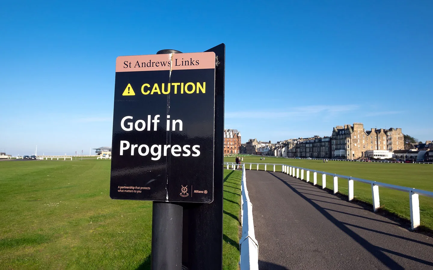 Golf sign on The Old Course in St Andrews