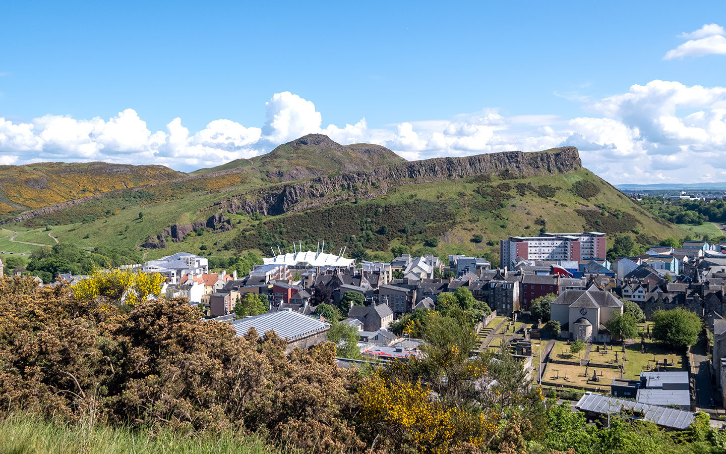 Views of Arthur's Seat and Dynamic Earth from Calton Hill