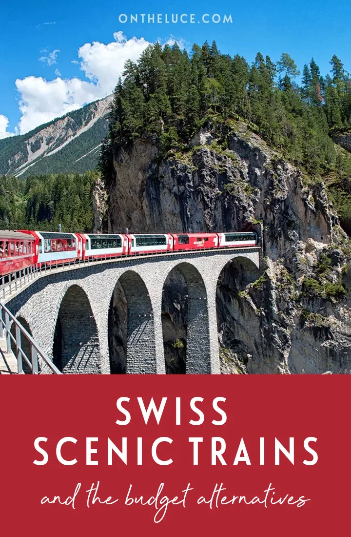 Switzerland’s Bernina and Glacier Express trains are among Europe’s most spectacular rail journeys. But are these Swiss scenic trains worth the cost or is there a lower budget way to do it yourself? Glacier Express | Bernina Express | Swiss rail travel | Train travel in the Alps | European scenic trains