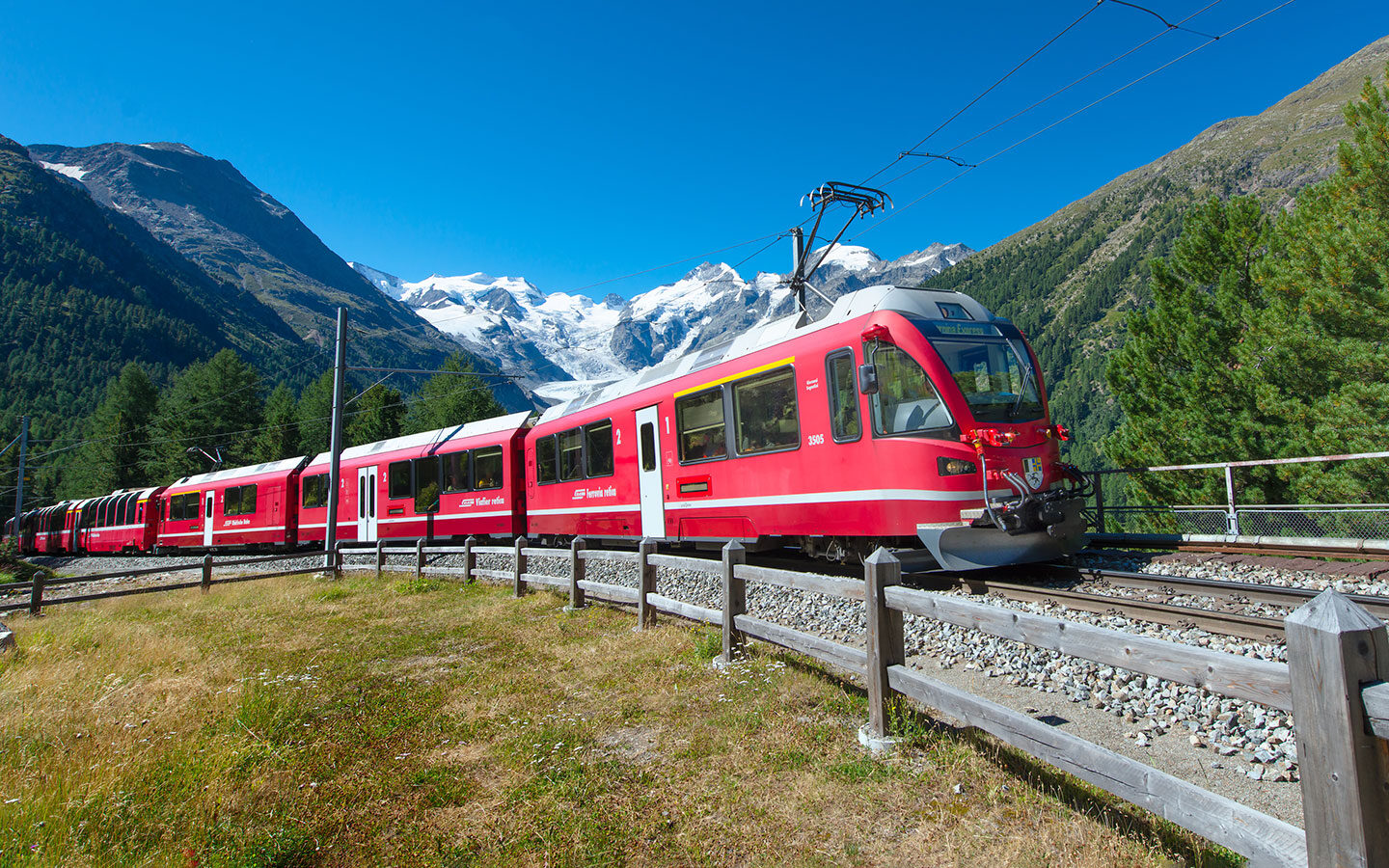 The Bernina Express Swiss scenic train