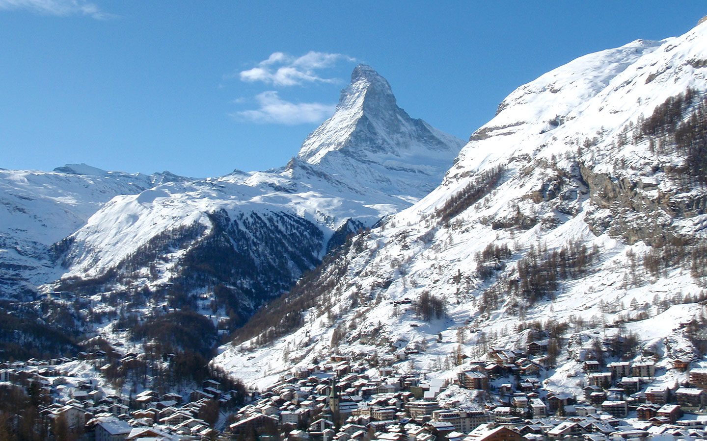 Zermatt in winter and views of the Matterhorn