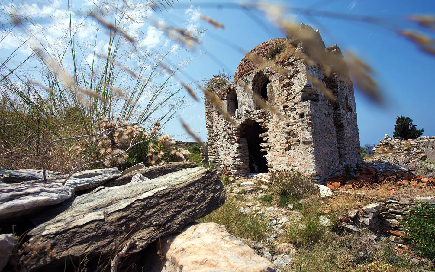 The ruins of Kastro in Skiathos