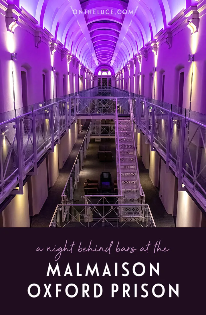 Spend a night behind bars in boutique luxury style at the Malmaison Oxford prison hotel, where former cells which housed inmates until 1996 have been converted into stylish bedrooms worth doing time in | Malmaison Oxford hotel review | Oxford jail hotel | Prison hotel Oxford | Converted prison hotel Oxford