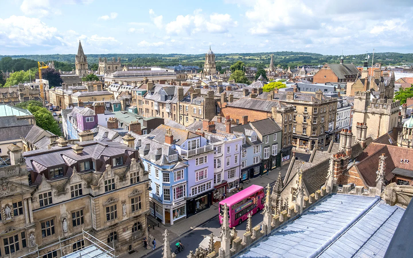 Views from the top of the tower at the University Church of St Mary the Virgin 