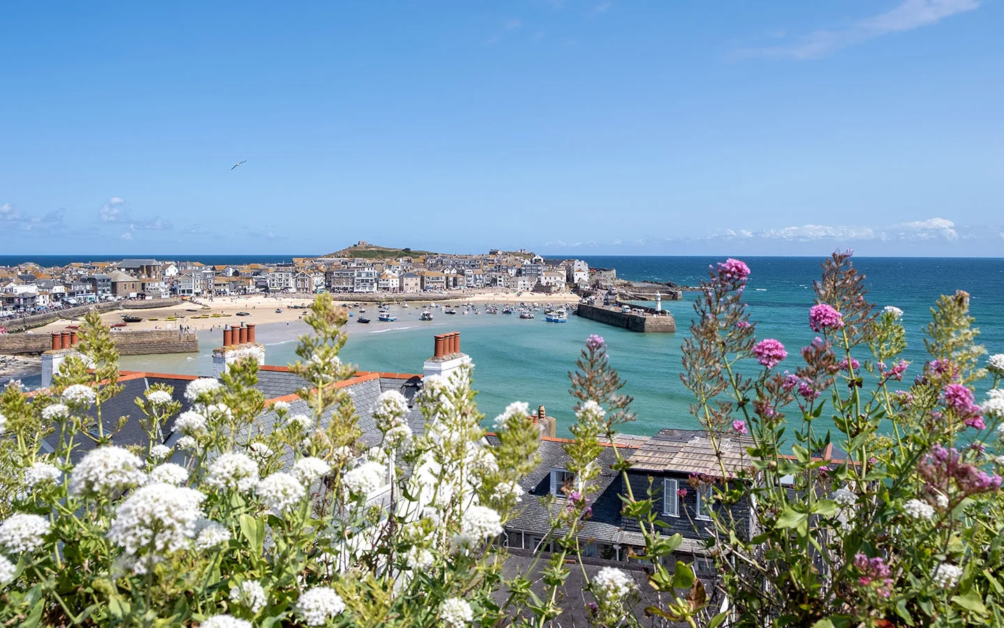 St Ives Bay on a sunny summer day