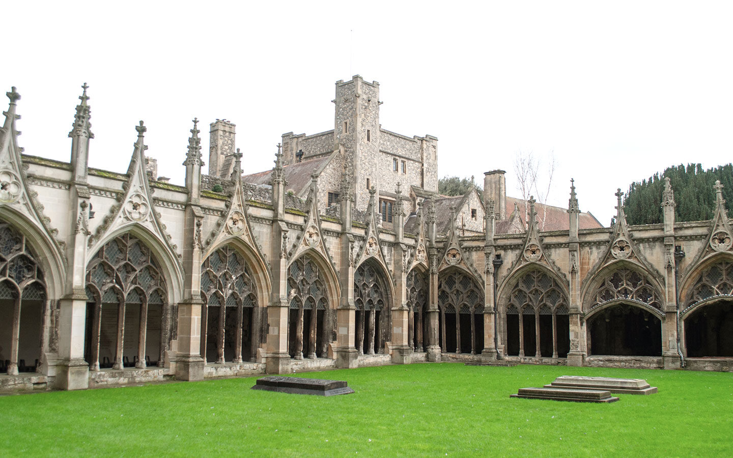 The cloisters at Canterbury Cathedral