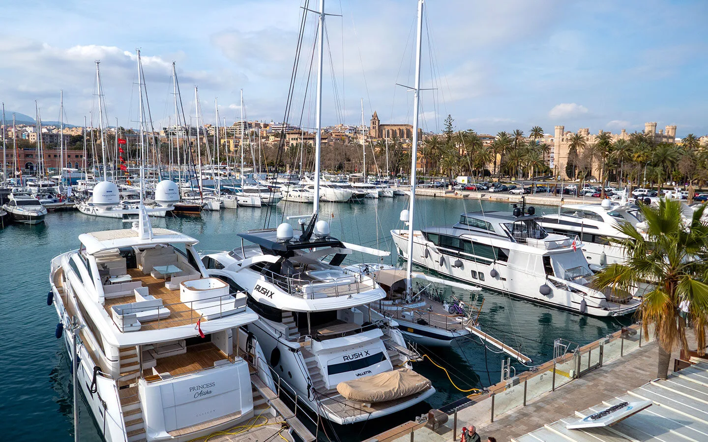Boats in the port in Palma