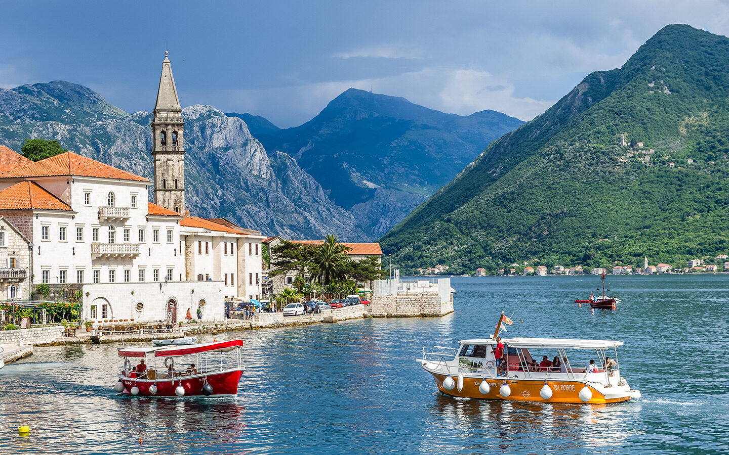 Waterfront Perast in the Bay of Kotor, Montenegro