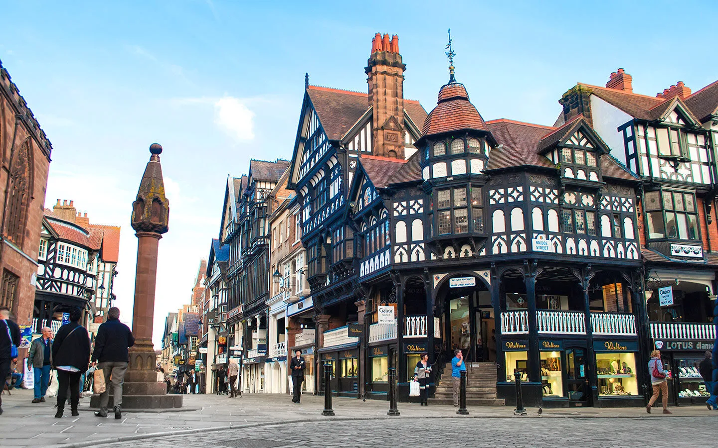 Black and white buildings in The Rows in Chester