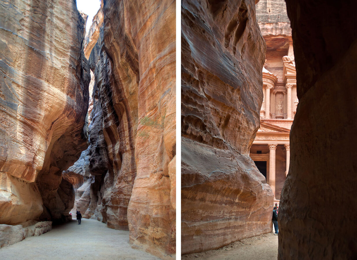 Walking through the Siq on a Petra in one day itinerary