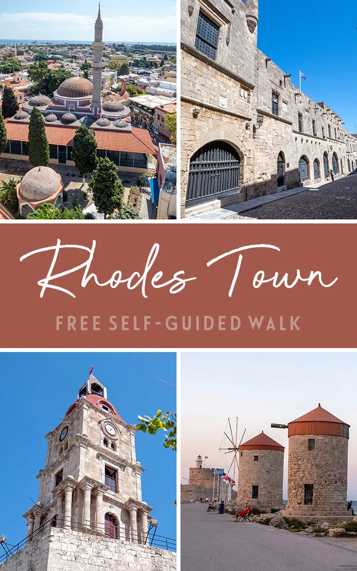 Explore the medieval heart of the Greek island of Rhodes with this self-guided walking tour of Rhodes Old Town, featuring palaces, museums, squares and viewpoints – map and directions included  | Walking tour of Rhodes Town | What to see in Rhodes Old Town | Things to do in Rhodes Town | Rhodes Town self guided walking tour | Rhodes Town guide