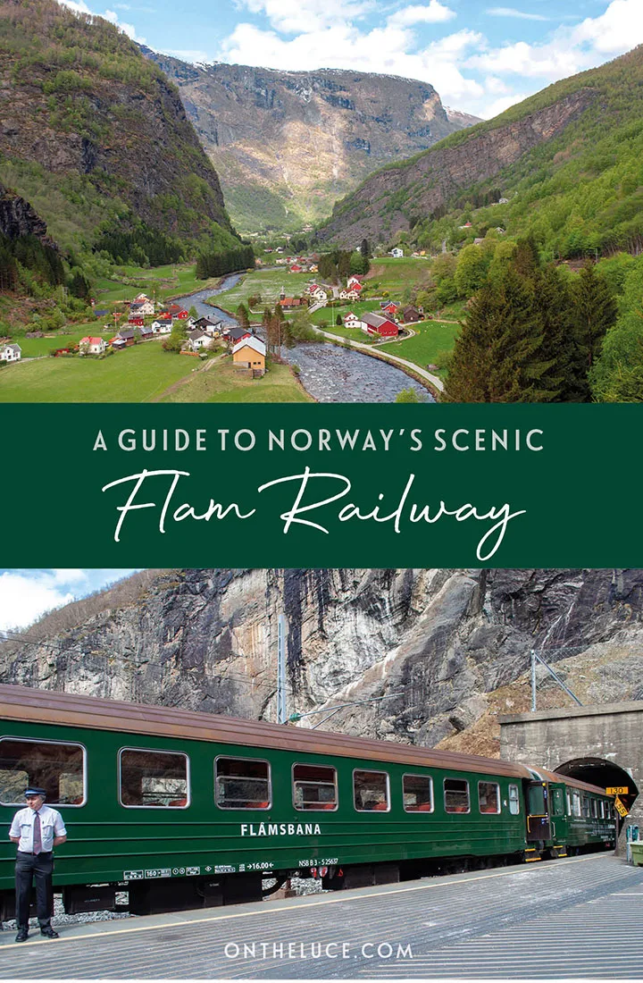 Take a scenic rail journey through the Norwegian fjords on board the Flamsbana or Flam Railway, a spectacular day trip by train through the mountains from Myrdal to Flam on the banks of the Sognefjord | Myrdal to Flam train | Scenic trains in Norway | Flamsbana Railway Norway | Flåm Railway |  Norwegian fjords by train