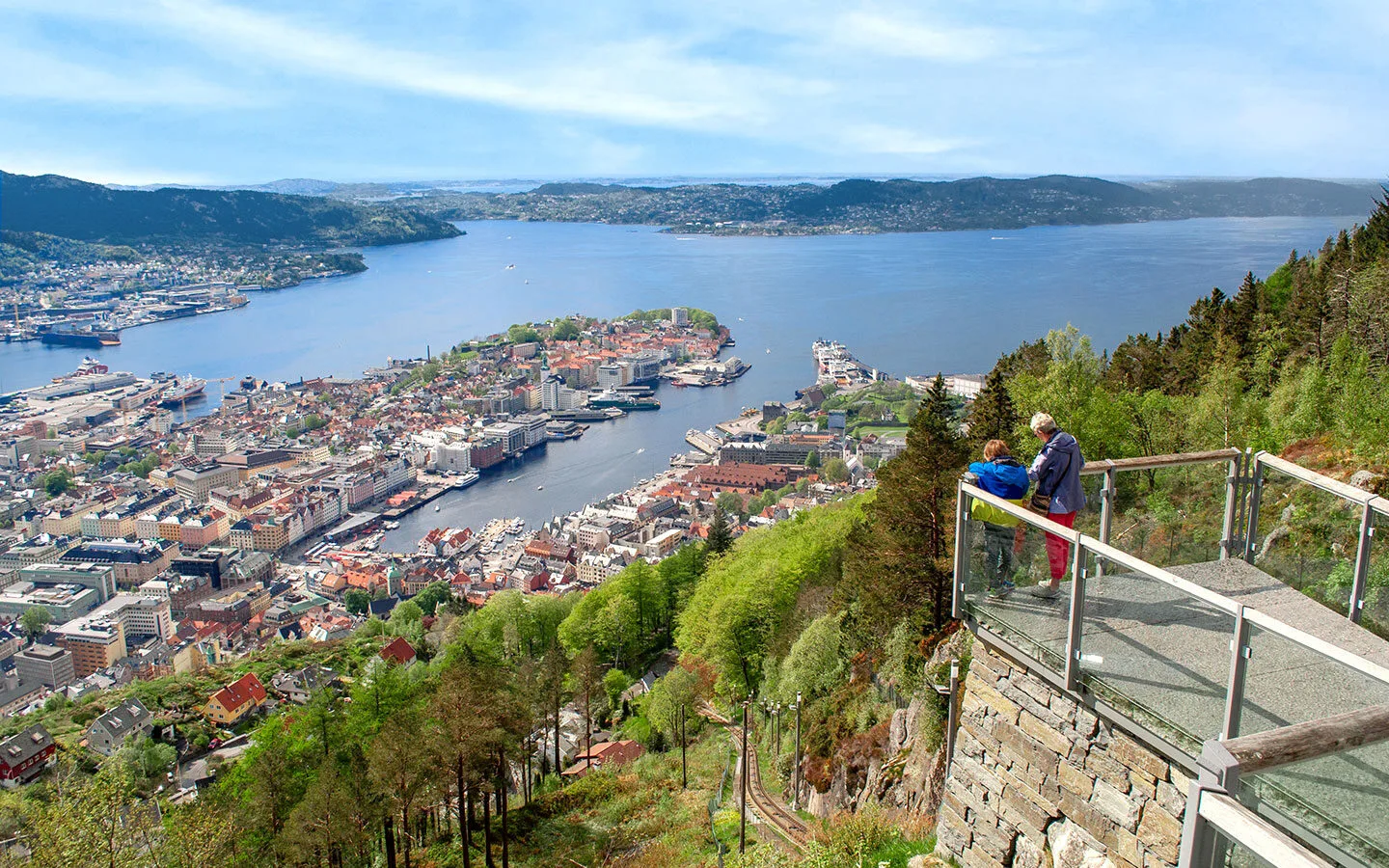 Views from the Fløibanen funicular railway in Bergen