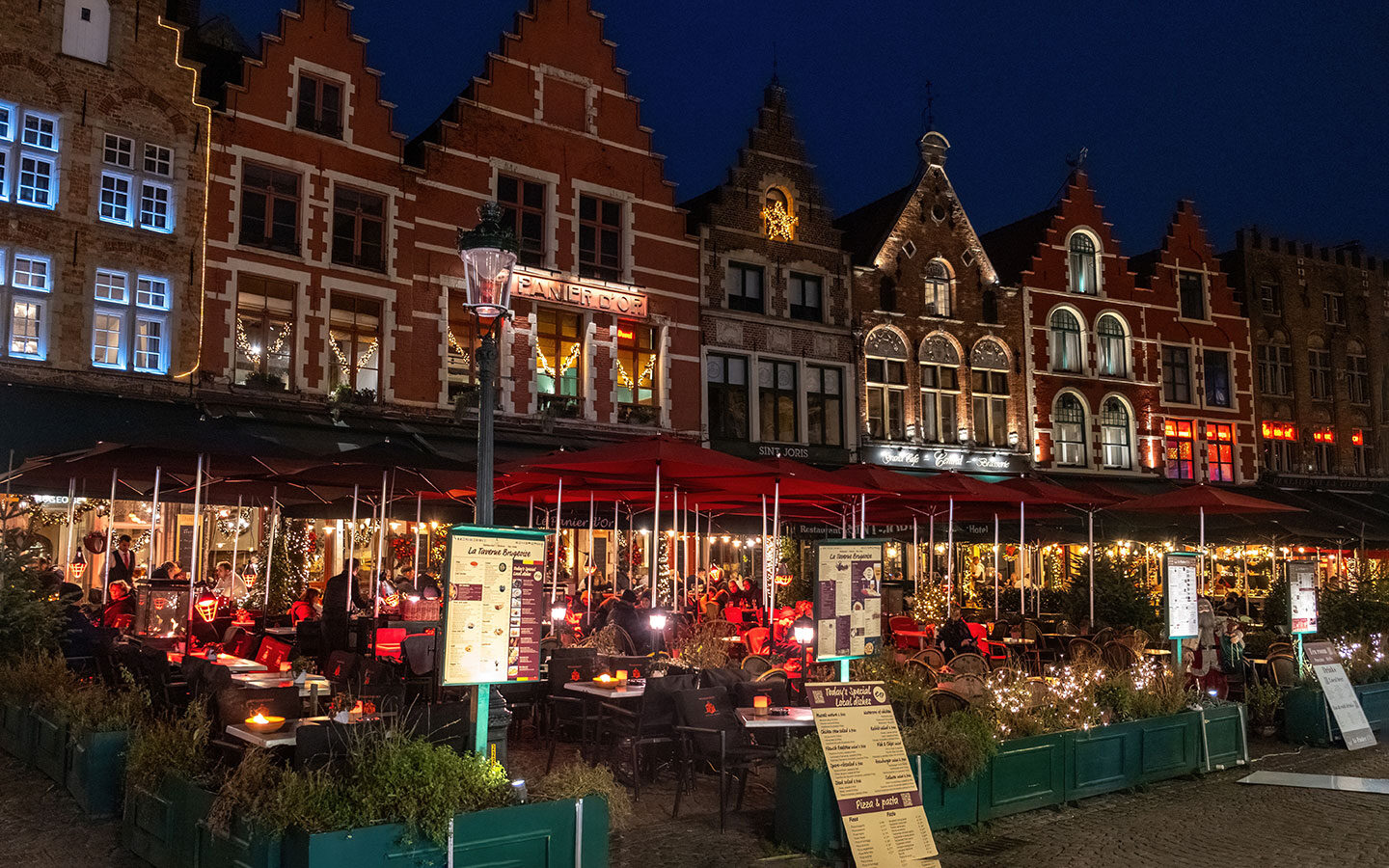The Grote Markt in Bruges by night