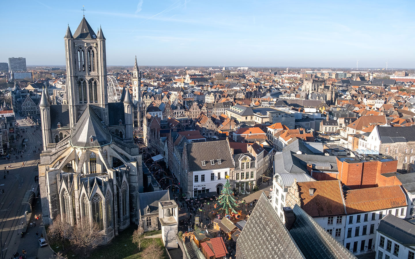 Views from top of Ghent's Belfry tower