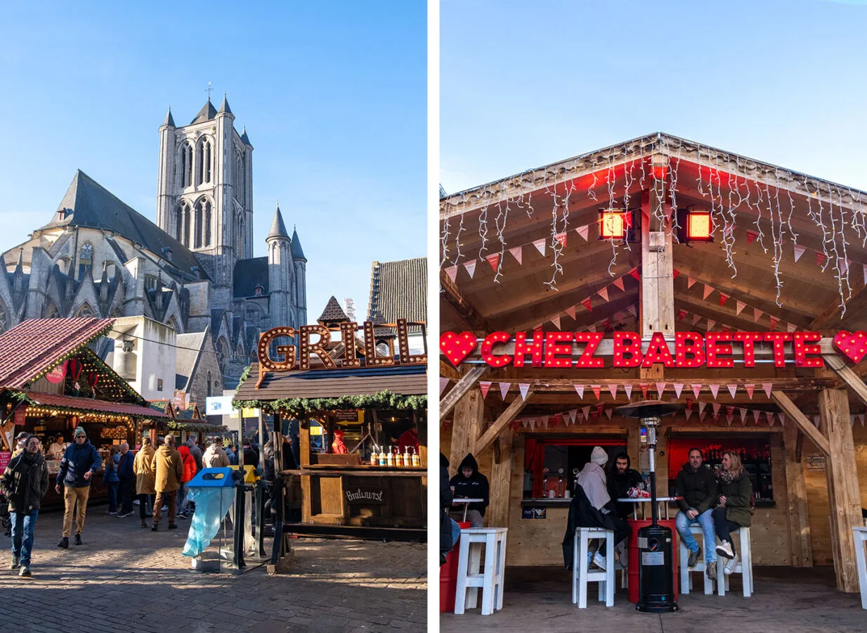 Stalls at Ghent's Christmas markets