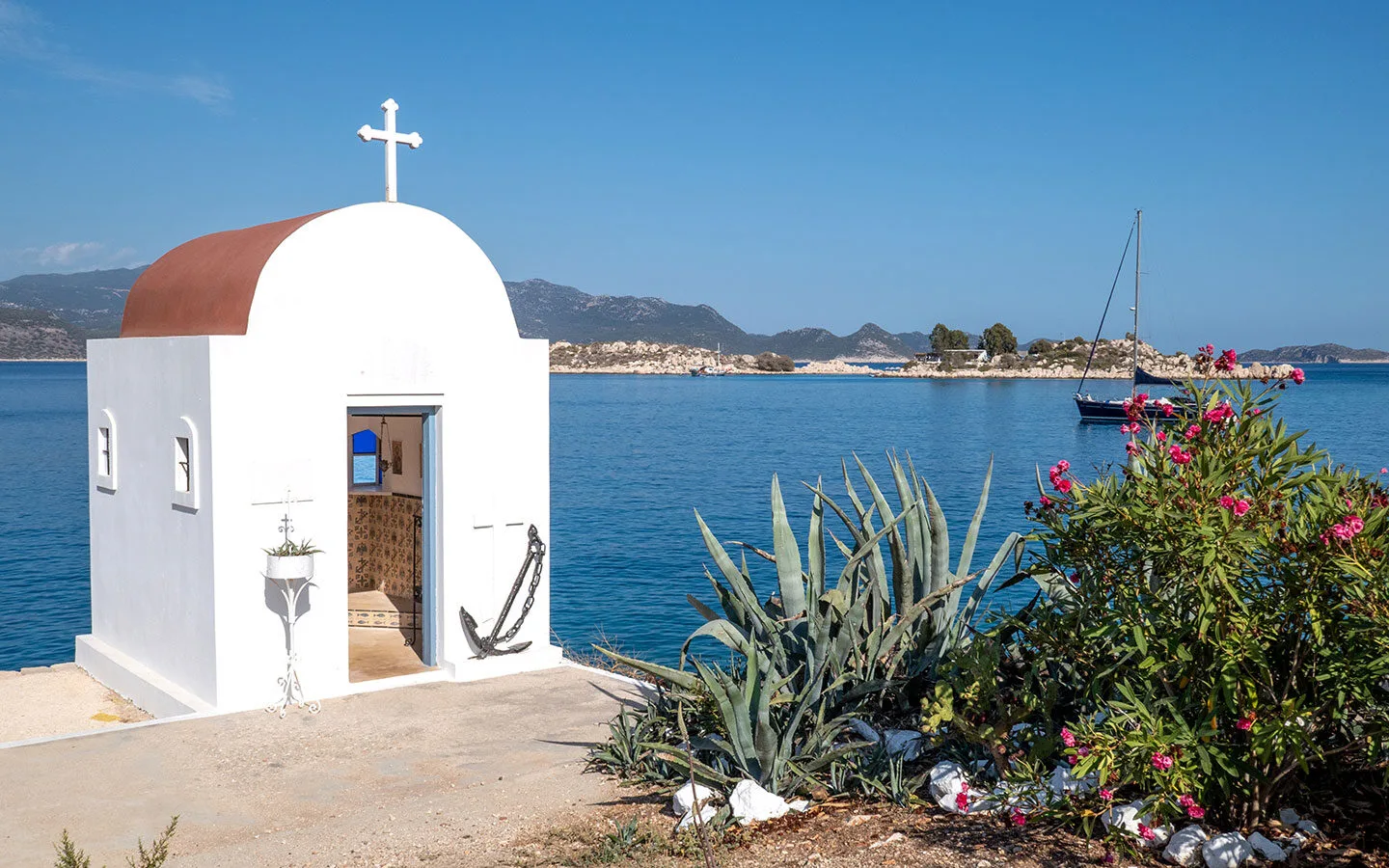 Tiny coastal chapel near Mandraki