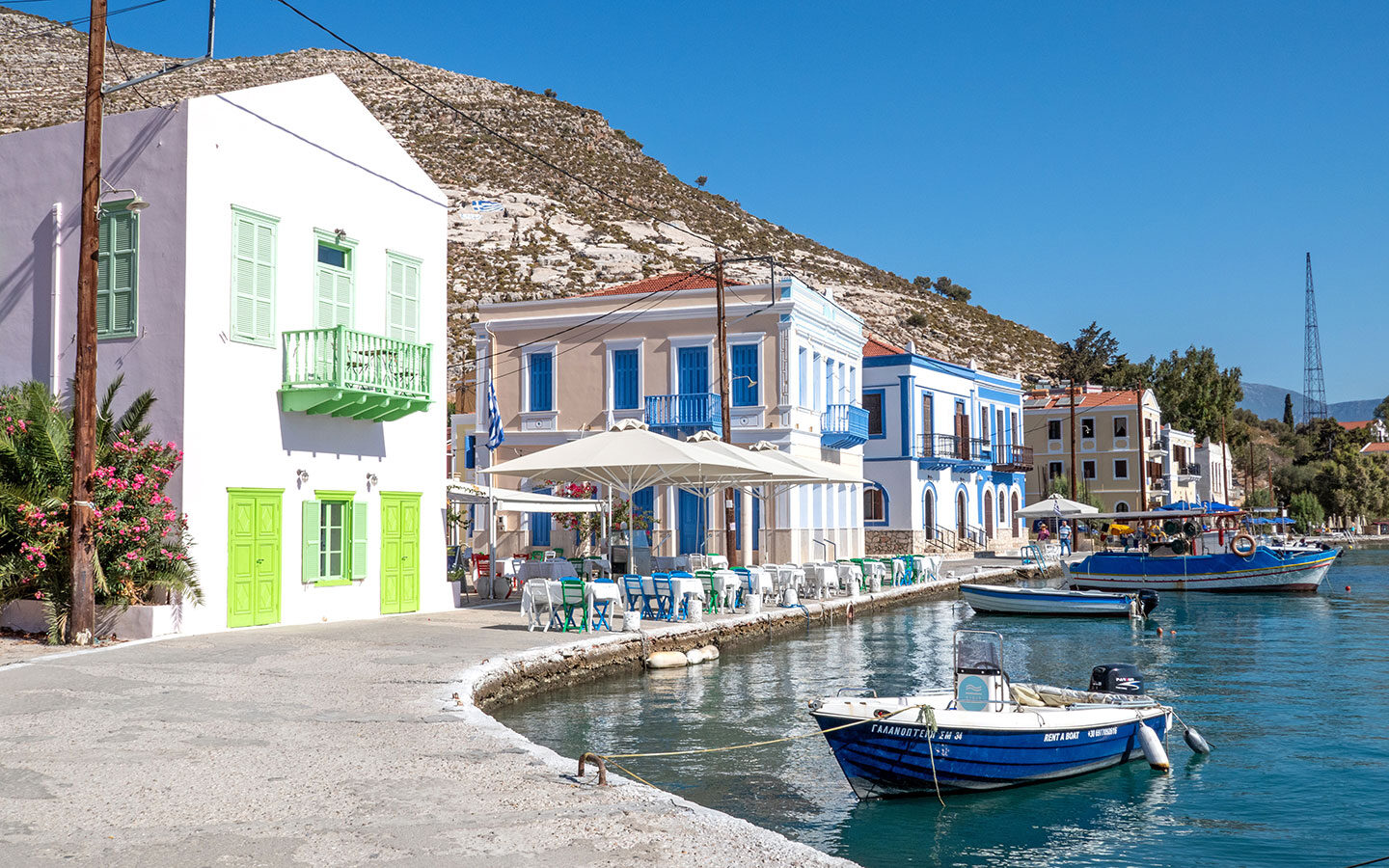 Colourful buildings on the Greek island of Kastellorizo