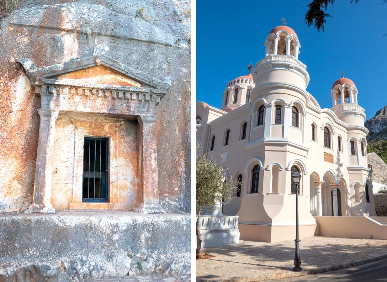 The Lycian tomb and the Church of Saint George of Santrape
