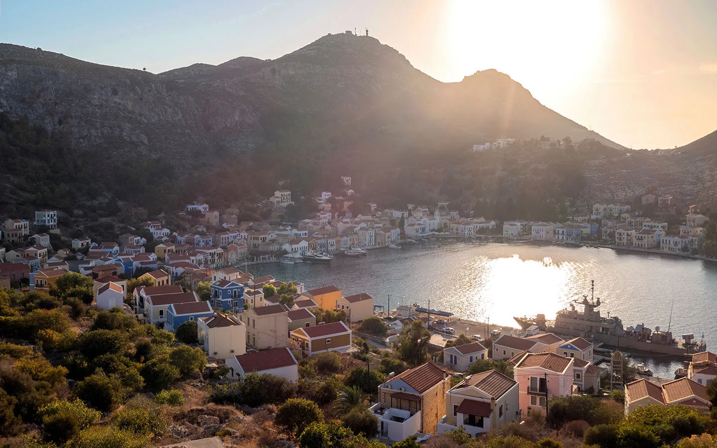 Sunsetover Kastellorizo from the Castle of the Knights of St John