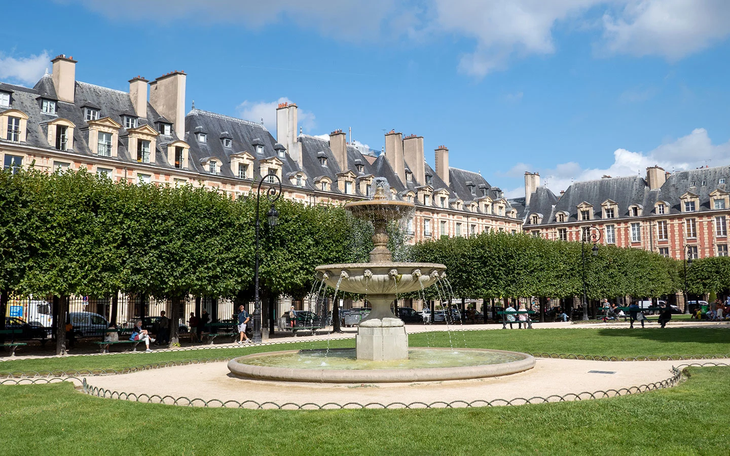 The Place des Vosges in the Marais in Paris