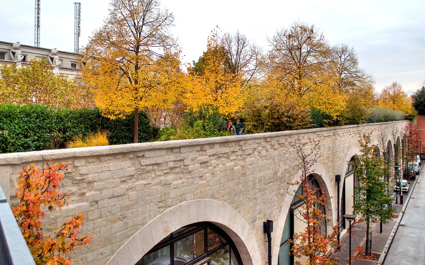 Walking along the Promenade Plantée Paris in autumn