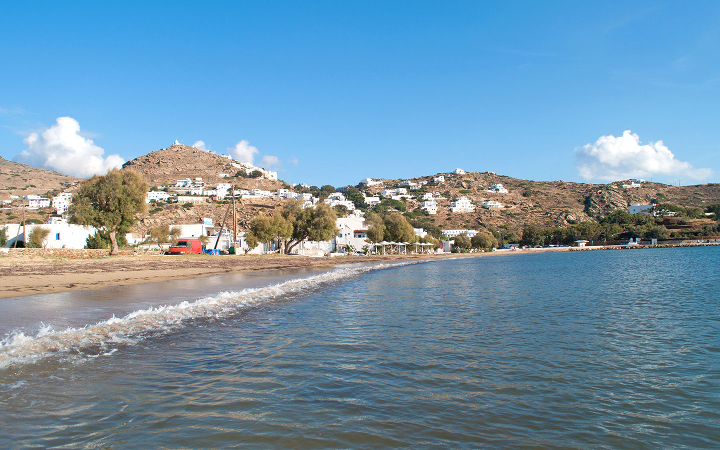 Gialos beach in Ios in autumn
