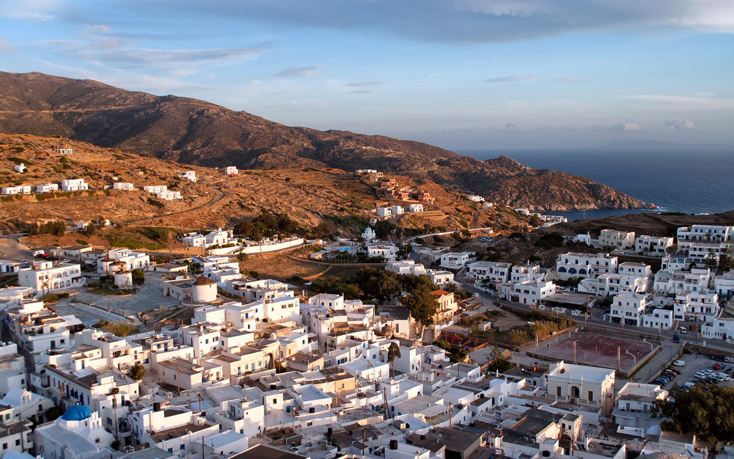 Views over Chora in Ios Greece off season