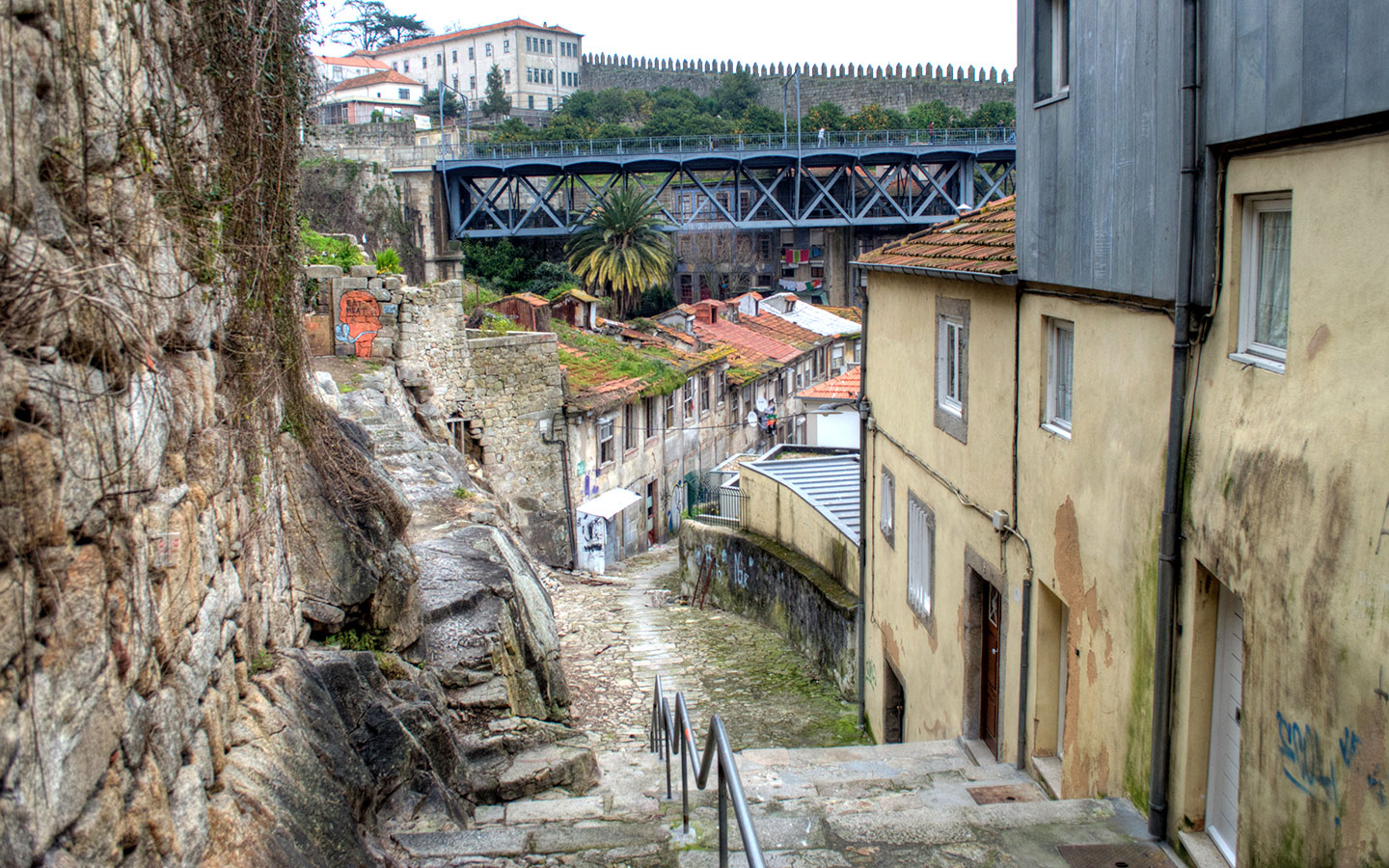 Staircase in historic Ribeira Porto