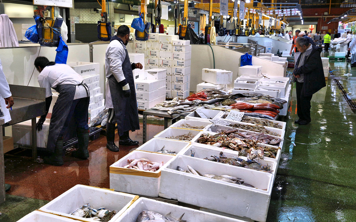 Billingsgate fish market in east London 